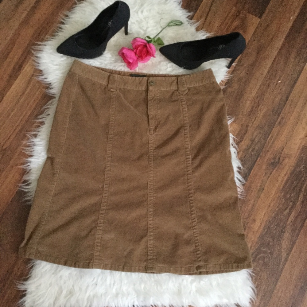 EDDIE BRAUER LOVELY BROWN MID SKIRT SZ 14